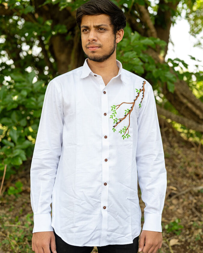 White Formal Fresh Beginnings Green Leaves