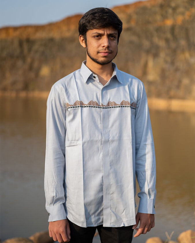 Light Blue Mountain Flow Shirt